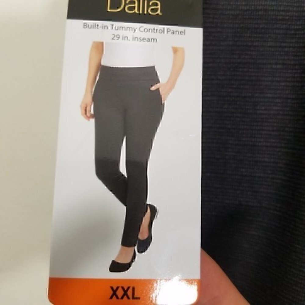NWT Dalia Built-in Tummy Control Mid Rise Pull-on Gray Stretch Pants Size XXL - Picture 6 of 11
